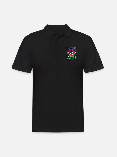 Namibia - Männer Poloshirt - Schwarz