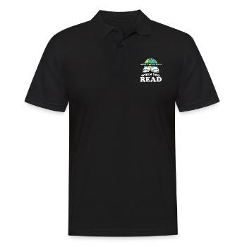 Lesen - Männer Poloshirt - Schwarz - Vorne - Kai (181cm)
