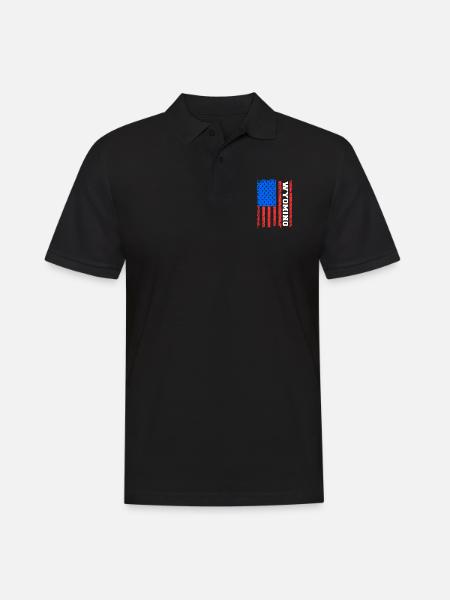Wyoming Usa flag gift - Men's Polo Shirt - black