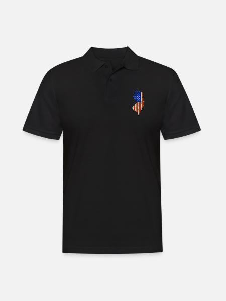 New jersey Home Usa flaga prezent - Koszulka polo męska - czarny