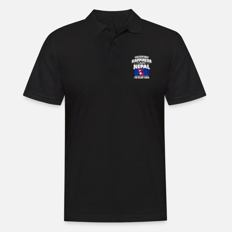 Nepal - Männer Poloshirt - Schwarz