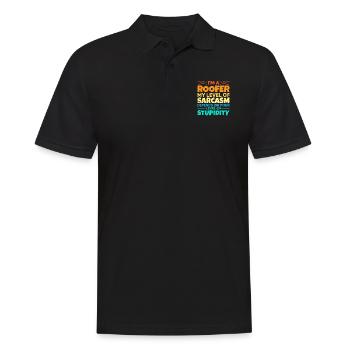 Bauarbeiter Dachdecker Geschenkidee - Männer Poloshirt - Schwarz - Vorne - Kai (181cm)