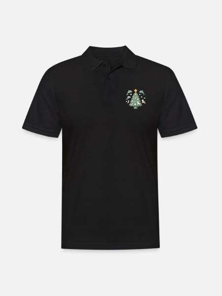 Whimsical Christmas Tree Fantasy - Men's Polo Shirt - black