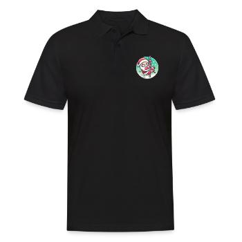 Funny Santa Pole Dance Cartoon - Men's Polo Shirt - black - Front - Kai (181cm)