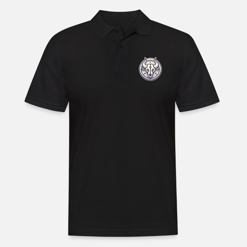 Minimalistisches Bullenschädel-Abzeichen-Design - Männer Poloshirt - Schwarz