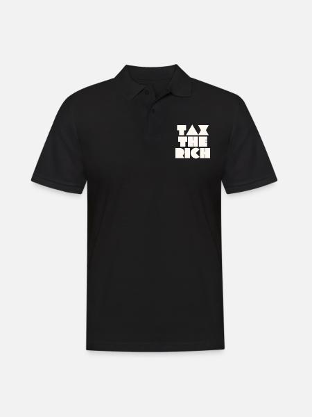 TAXEZ LES RICHES - Polo Homme - noir