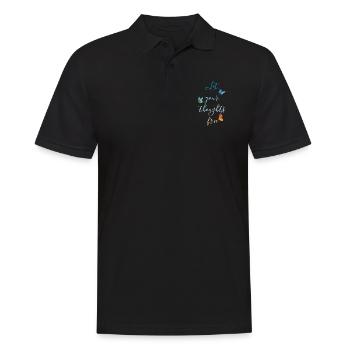 Let your thoughts free Design - Männer Poloshirt - Schwarz - Vorne - Kai (181cm)