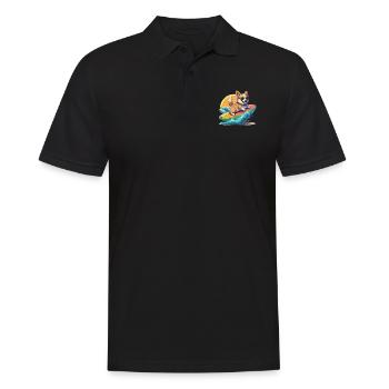 Sweet Corgi Surfs - Vacances d’été tropicales - Polo Homme - noir - Devant - Kai (181cm)