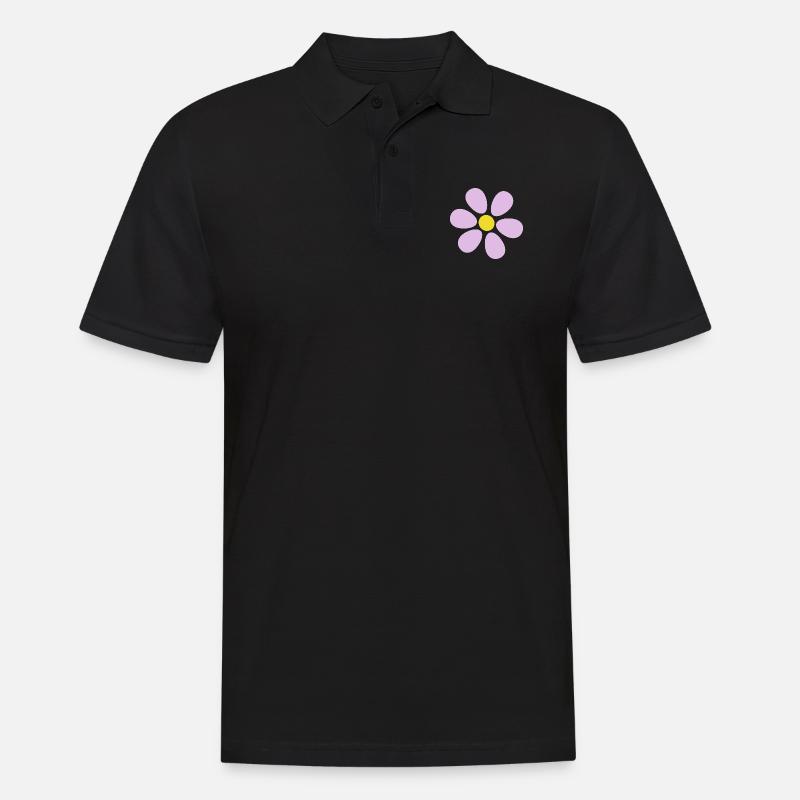 Fleur fleur pastel fleurs fleurs pastel lilas - Polo Homme - noir