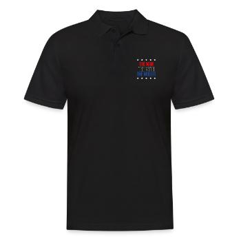The Man The Myth the Mullet Shirt Vokuhila - Männer Poloshirt - Schwarz - Vorne - Kai (181cm)
