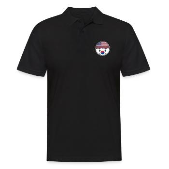 Oui, je suis tous les deux Japon États-Unis - Polo Homme - noir - Devant - Kai (181cm)