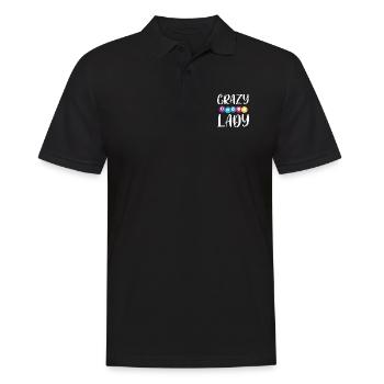 Crazy Bingo Lady Shirt Geschenk - Männer Poloshirt - Schwarz - Vorne - Kai (181cm)