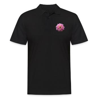 Blume rosa pinke Blume Blumen pink rosa Blumen - Männer Poloshirt - Schwarz - Vorne - Kai (181cm)