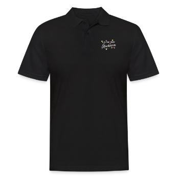 Ironisches Stecherin Embroidery Sticken Stickerin - Männer Poloshirt - Schwarz - Vorne - Kai (181cm)
