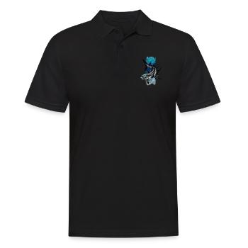 Azurblauer Jäger: Blauer Blick des Weißen Haies - Männer Poloshirt - Schwarz - Vorne - Kai (181cm)