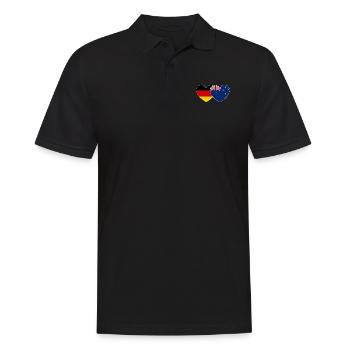 Deutschland Neuseeland Flagge Herz - Männer Poloshirt - Schwarz - Vorne - Kai (181cm)