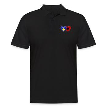 Kosovo Albanie Drapeau Cœur - Polo Homme - noir - Devant - Kai (181cm)