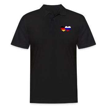 Allemagne Russie Drapeau Cœur - Polo Homme - noir - Devant - Kai (181cm)