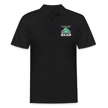 Lesen - Männer Poloshirt - Schwarz - Vorne - Kai (181cm)