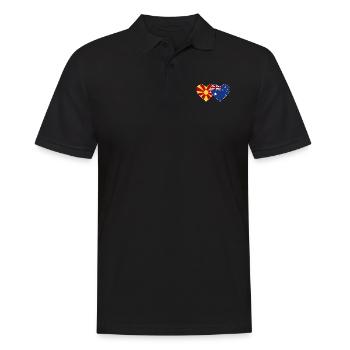 Mazedonien Australien Flagge Herz - Männer Poloshirt - Schwarz - Vorne - Kai (181cm)