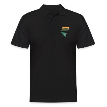 Amoureux de la pêche Nature Paysage Bass Pêcheur - Polo Homme - noir - Devant - Kai (181cm)