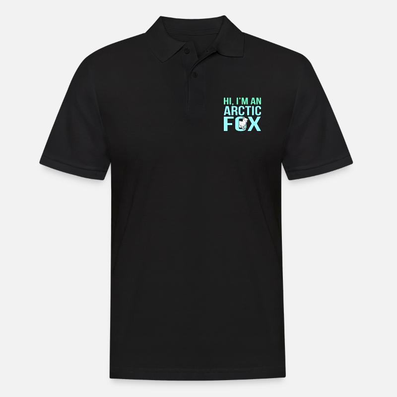Polarfuchs - Männer Poloshirt - Schwarz