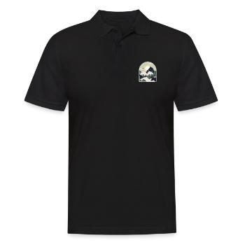 Natur Wald Berge Wandern - Männer Poloshirt - Schwarz - Vorne - Kai (181cm)