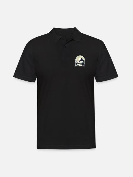 Nature Forest Mountains Hiking - Men's Polo Shirt - black
