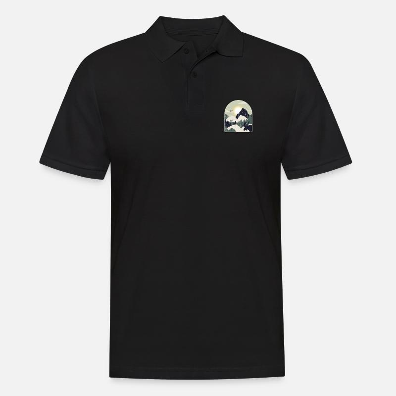 Nature forêt montagne randonnée - Polo Homme - noir