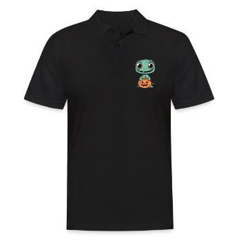 Echse Halloween Lustig Zombie - Männer Poloshirt - Schwarz - Vorne - Kai (181cm)
