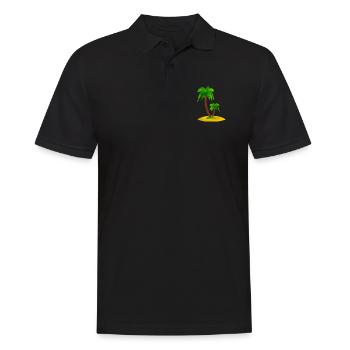 Palmen Insel - Männer Poloshirt - Schwarz - Vorne - Kai (181cm)