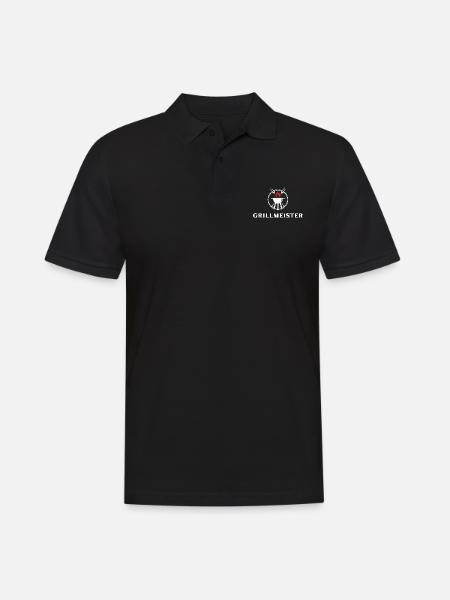 Grillmeister - Männer Poloshirt - Schwarz