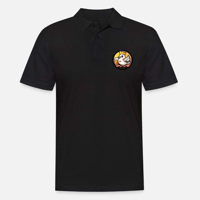 Taube Vogel Bier - Männer Poloshirt - Schwarz