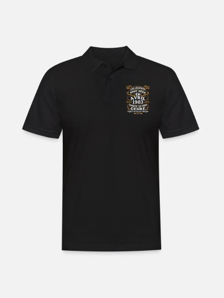 Les légendes sont nées en Avril 1983 Vintage - Polo Homme - noir