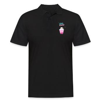 Boba Tea Lama /Bubble tea Lama - Männer Poloshirt - Schwarz - Vorne - Kai (181cm)