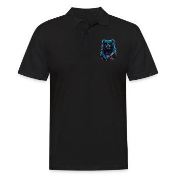 Cyberbear - Männer Poloshirt - Schwarz - Vorne - Kai (181cm)