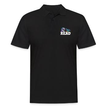 Lesen - Männer Poloshirt - Schwarz - Vorne - Kai (181cm)