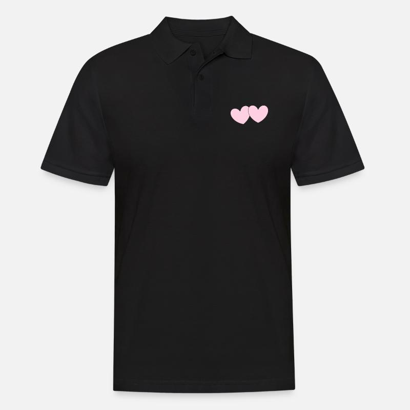 cuore rosa cuore cuore rosa cuore rosso rosa cuore rosa modello cuore rosa - Polo da uomo - nero