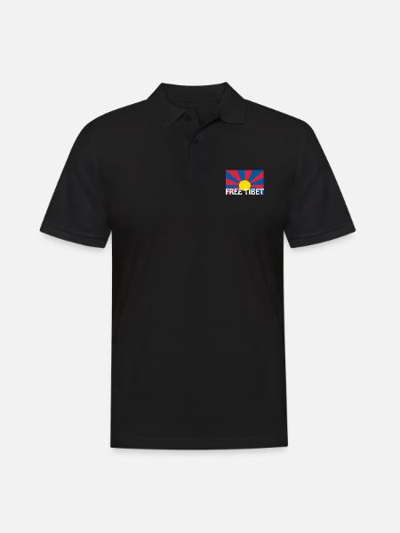 free tibet flag - Men's Polo Shirt - black