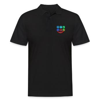 pizzafreude white - Men's Polo Shirt - black - Front - Kai (181cm)