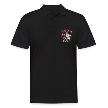 Ce mec est rock depuis l’anniversaire du millésime 2007 - Polo Homme - noir - Devant - Kai (181cm)
