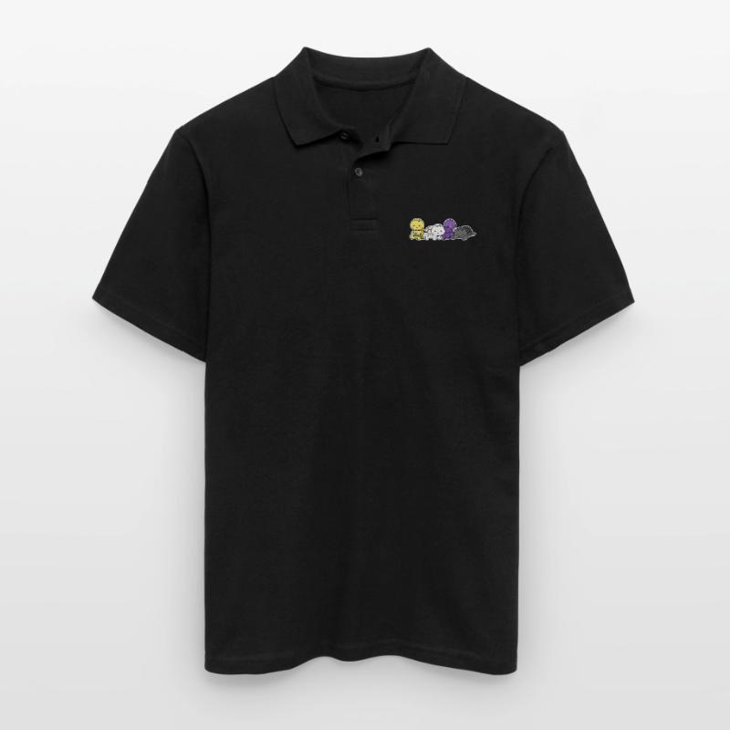 Non-binary flag turtle design for Enbys Men's Polo Shirt