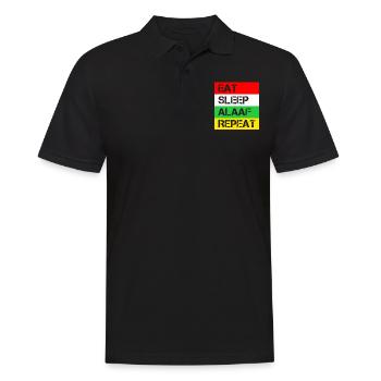 Eat Sleep Alaaf Repeat | Karneval Köln Feiern - Männer Poloshirt - Schwarz - Vorne - Kai (181cm)