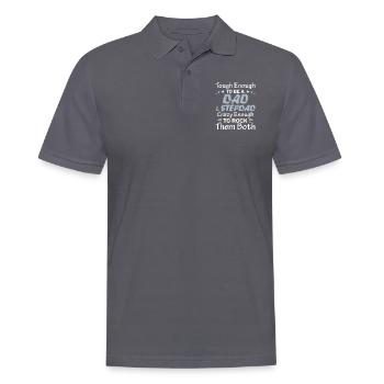 Dad Stepdad Funny Fathers Day Birthday Step - Men's Polo Shirt - charcoal grey - Front - Nico (186cm)