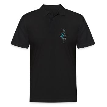 Tribal ornament with butterfly, feminine - Men's Polo Shirt - black - Front - Kai (181cm)