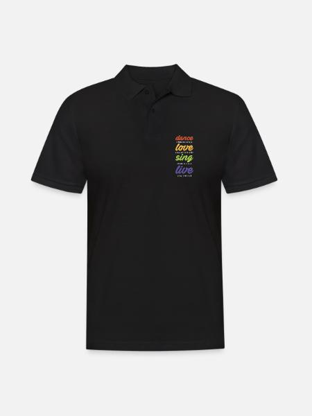 Dance-love-sing-live (dark) - Men's Polo Shirt - black