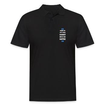 Wenn du das lesen kannst bring mir Kaffee - Männer Poloshirt - Schwarz - Vorne - Kai (181cm)