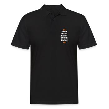 Wenn du das lesen kannst bring mir Kaffee - Männer Poloshirt - Schwarz - Vorne - Kai (181cm)