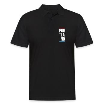 Portland USA City Vertical Wordmark - Men's Polo Shirt - black - Front - Kai (181cm)