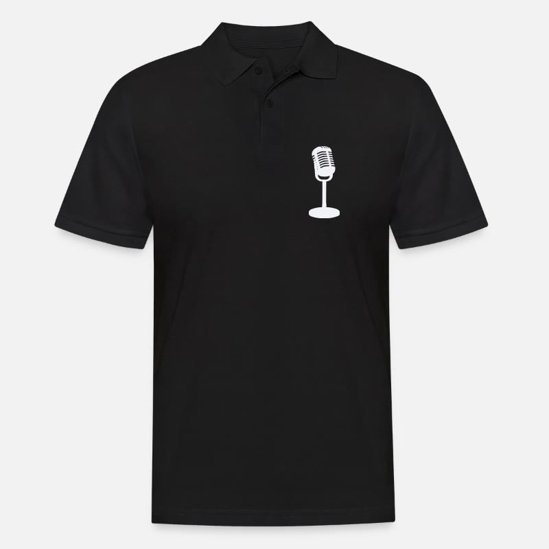 Mikrofon - Männer Poloshirt - Schwarz